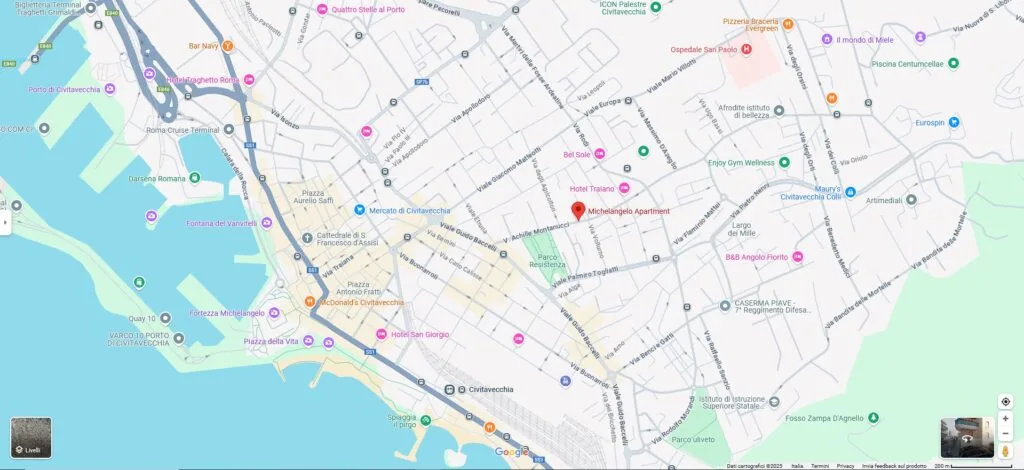 mappa di Civitavecchia - casa vacanze
